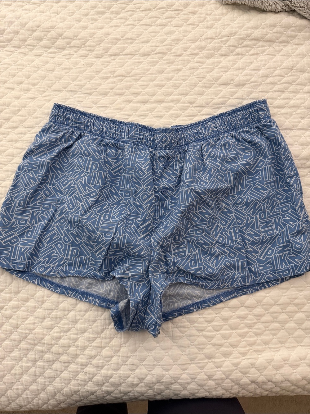 VS PINK Women’s Light Blue Printed Sleep Shorts